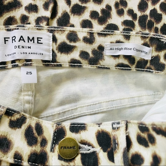New! FRAME Denim ALI High Rise Skinny Leopard Cigarette Pants Size 25 - Picture 6 of 9